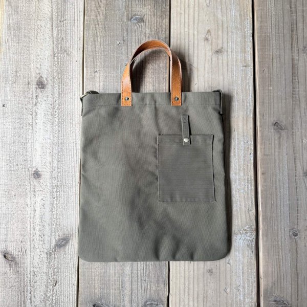 画像2: Wasabi / Leather handle tote/olive green/17L