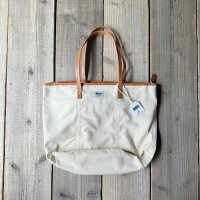 Wasabi / Leather shoulder tote/cream/20L