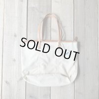 Wasabi / Leather shoulder tote/cream/20L