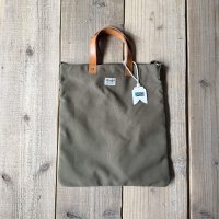 Wasabi / Leather handle tote/olive green/17L