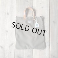Wasabi / Leather handle tote/olive green/17L