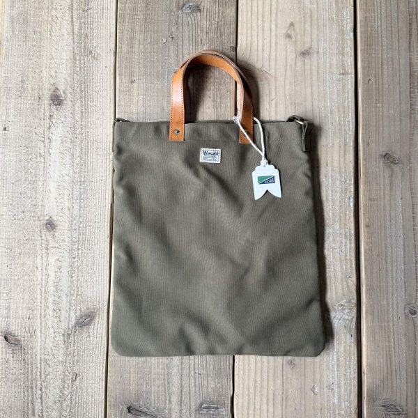 画像1: Wasabi / Leather handle tote/olive green/17L