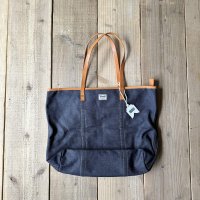 Wasabi / Leather shoulder tote/denim/20L