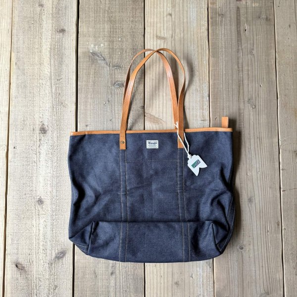 画像1: Wasabi / Leather shoulder tote/denim/20L