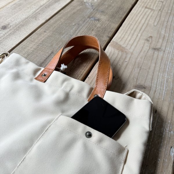 画像5: Wasabi / Leather handle tote/cream/17L