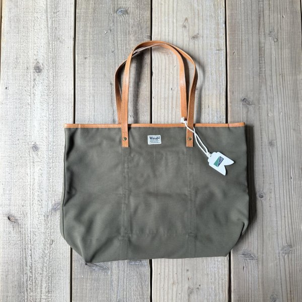 画像1: Wasabi / Leather shoulder tote/olive green/20L