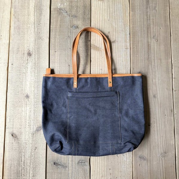 画像2: Wasabi / Leather shoulder tote/denim/20L