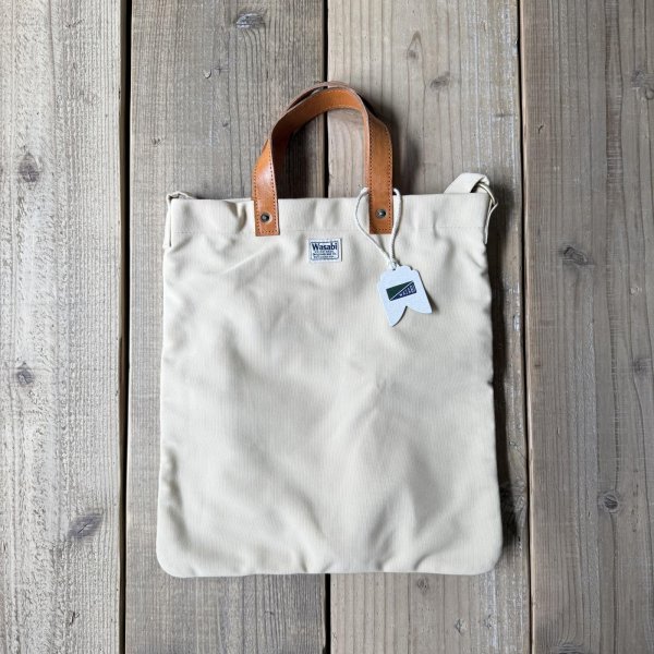 画像1: Wasabi / Leather handle tote/cream/17L