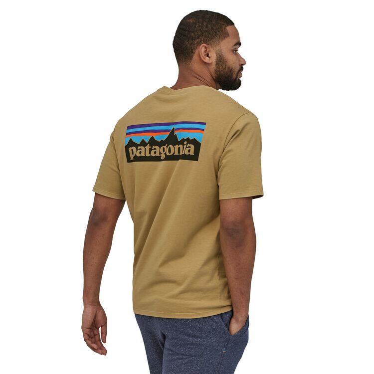 Patagonia パタゴニア メンズ P 6ロゴ オーガニック Tシャツ Classic Tan Csc M Ride Surf Sport