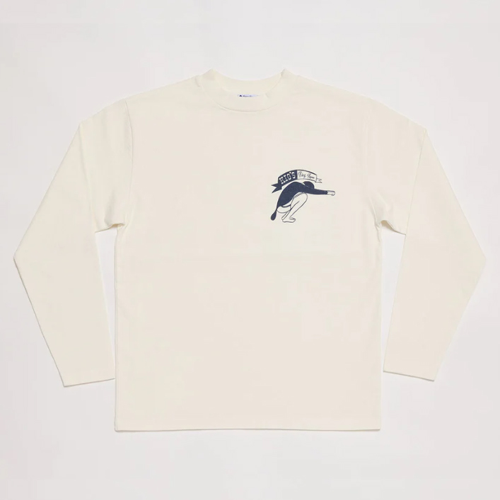 【Yellow Rat】Kio's Ding Repair Original Mock Neck Long Sleeve Tee (White)