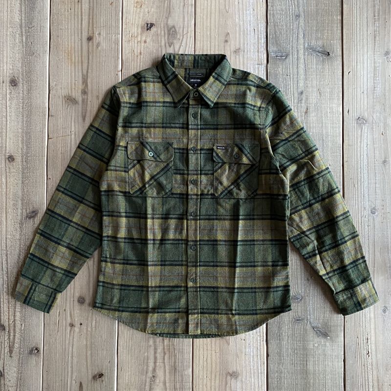 BRIXTON/ブリクストン】BOWERY L/S Flannel/Evergreen - RIDE SURF+SPORT