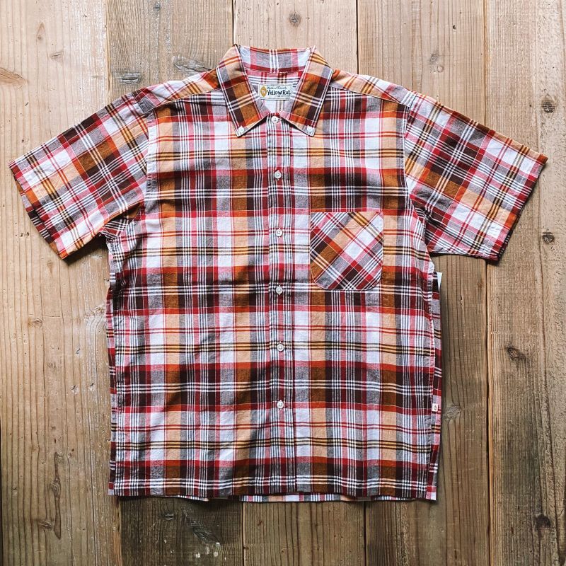 画像1: 【Yellow Rat】BD shirt /brown x wine madras